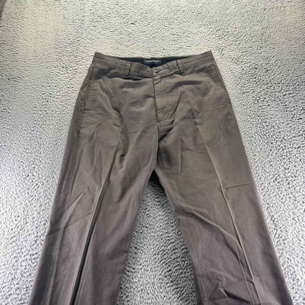 Banana‎ Republic Pant Mens 34x30 Brown Houndstooth Dress Formal Business Career